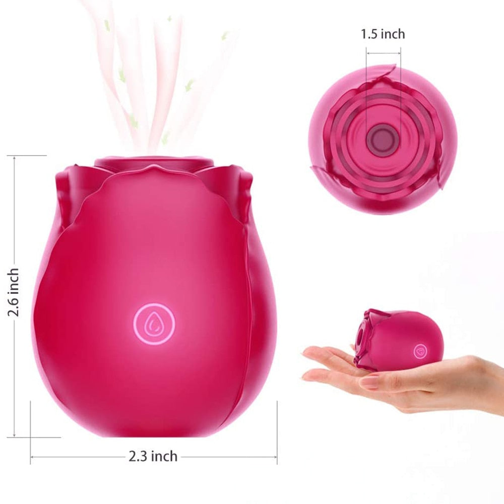 Rose Shape Vagina Sucking Vibrator Intimate Good Nipple Sucker Oral Licking Clitoris Stimulation Powerful Sex Toys for Women
